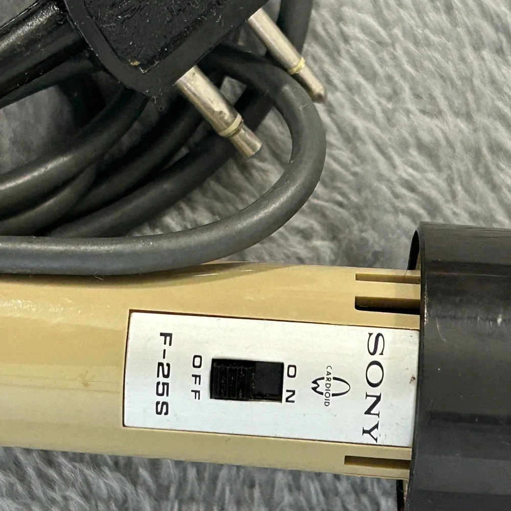 Sony F-25 and F-25S Vintage Cardioid Dynamic Microphones Set Japan Low Imp
